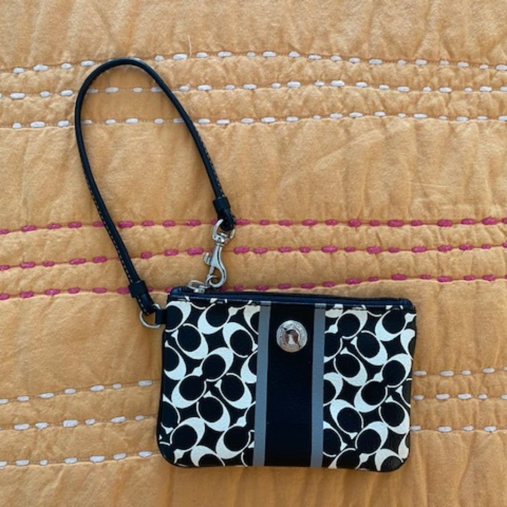 Coach Wristlet, Black and White